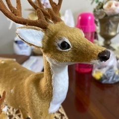 クリスマス飾り　卓上　鹿　ペアの画像