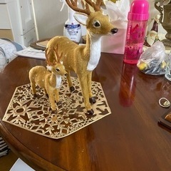 クリスマス飾り　卓上　鹿　ペアの画像