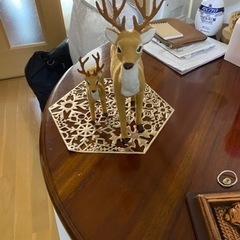クリスマス飾り　卓上　鹿　ペアの画像