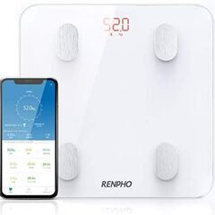 体重計　ヘルスメーター　体組成計。薄型、強化ガラスの画像