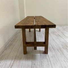 木製ベンチ　パイン材　ウォールナット色　　オシャレベンチの画像