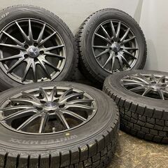 【DUNLOP WM01 215/60R17】スタッドレス【Weds VELVA SPORT 17インチ 7J5HPCD1147.3+47】2018年製 バリ溝 C-HR エスティマ等　(TH512)クレジットカード QRコード決済可能