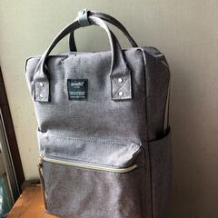 リュック　チャコールグレー　　anello　ポリキャンパス地