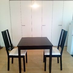 IKEA イケア LERHAMN テーブル BORJE イス 2脚 