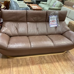 C1*20[ご来店頂ける方限定] カリモク　3Pソファ　本革