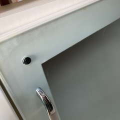 キッチンカウンター 白 磨りガラス キッチンボード 食器棚 収納棚 引っ越しの画像