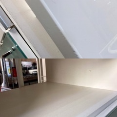 キッチンカウンター 白 磨りガラス キッチンボード 食器棚 収納棚 引っ越しの画像