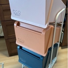 蓋付きキッチンゴミ箱　リス　縦置きコンテナスタイル　21リットル*3