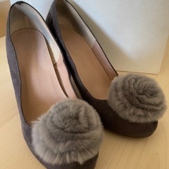 【ファー付き】パンプス/ハイヒール　23.5cm Made in JAPANの画像