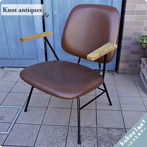 CRASH GATE(クラッシュゲート)/ノットアンティークスのABOCK SOFA(アボックソファ)。PVCにタモ無垢材とスチールを組み合わせはブルックリンスタイルやヴィンテージスタイルにも♪①BK441