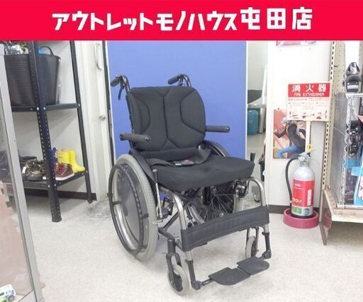 車椅子 自走式 介助兼用 小さめ ハンドブレーキ付き 日進 NISSIN PILOT ブラック 折りたたみ 車いす 車イス☆ 札幌市 北区 屯田