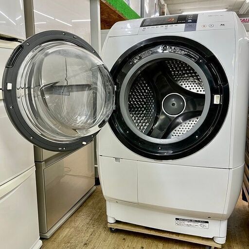 美品【 HITACHI 】日立 ビックドラム 洗濯9.0㎏/乾燥6.0㎏ ドラム式洗濯機 風アイロン ヒートリサイクル乾燥 自動おそう