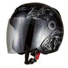 新品　バイクヘルメット　ジェット　ショートグラフィックブラック　...