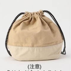 新品未使用　coen　コットンリップ巾着バッグ　ネイビーの画像