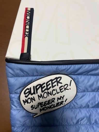 正規品　モンクレール　クラッチバック ライトブルー 中古 値下げしました❗️