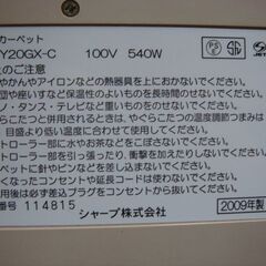 無料　ホットカーペットにカバー付き　正方形　約畳２枚分の画像