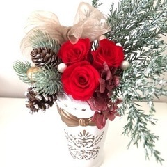 まだ間に合う！クリスマスプリザーブドフラワーレッスンの画像