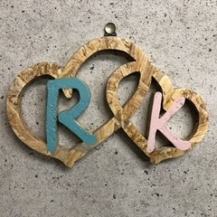 ハンドメイド  ハート イニシャルR  K