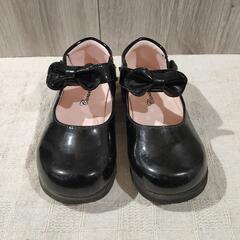女の子 フォーマルシューズ 黒 16.0cm