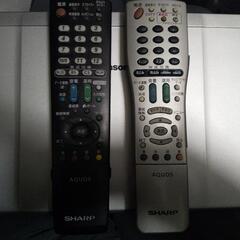 【動作確認現状品】SHARP AQUOSテレビ用リモコン二個