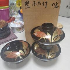 新品 会津塗 蓋付きお椀 5客セット 