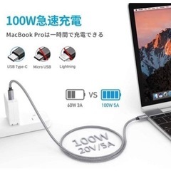 ‼️✨全日本市場最安値挑戦中✨‼️💖【新品】XAOSUN Type C to Type C ケーブル 【20Gbps転送 100w急速充電 4K@60Hz映像出力 PD3.0/QC3.0対応 】 USB 3.2 Gen2 Type C ケーブル Xperia /Galaxy/Sharp/LG/ MacBook/MacBook Pro/iPad Pro/Nintendo Switch/Google Pixel等Type-C機種対応 勤務支援 グレー 超高耐久【2重ナイロン被覆】 2Mの画像