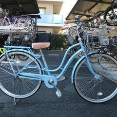 高学年女の子　水色　自転車　26インチの画像
