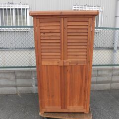 JM13706)ベランダ収納棚 木目 幅：約88.5cm 高さ：...