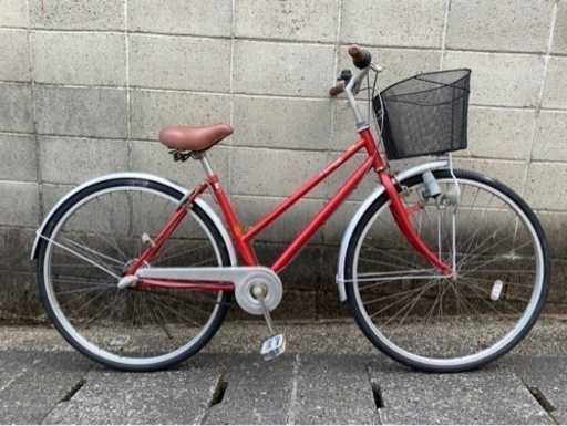 【整備済自転車】27インチ内装3段変速付　前カゴ、前後タイヤ、変速ワイヤー新品❗️若林自転車　膳所　SALE❗️