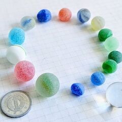 海で小さくなった錦ビー玉（15個セット・平均体積60％減）
