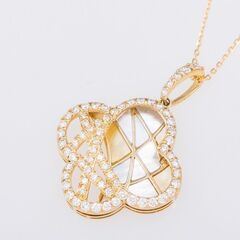 K18 白蝶貝・ダイヤモンド ネックレス 品番n20-500