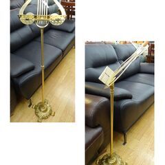 アンティーク レトロ ハープ型譜面台 楽譜立て 看板スタンド ゴールド