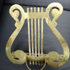 アンティーク レトロ ハープ型譜面台 楽譜立て 看板スタンド ゴールド