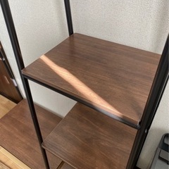 【良品】【木目調】服掛け、小物置きの画像