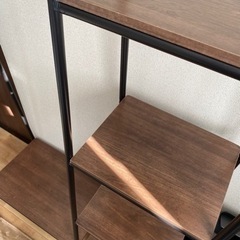 【良品】【木目調】服掛け、小物置きの画像