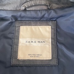 【お渡し済】ZARA メンズフェイクレザー ブルゾン〈難あり〉12月末までの出品の画像