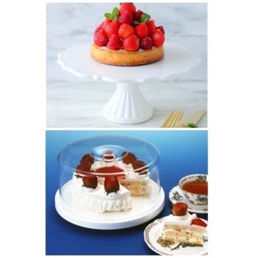 【値下げ】★新品未使用★ケーキスタンド、カバー、お皿5枚セット