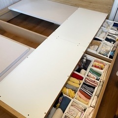 ニトリ　クイーン　ベッド　ベッドフレーム　収納付きの画像