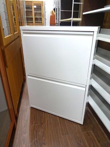 札幌 引き取り スチール製 白 ダストボックス/ゴミ箱 ４分別 薄型デザイン