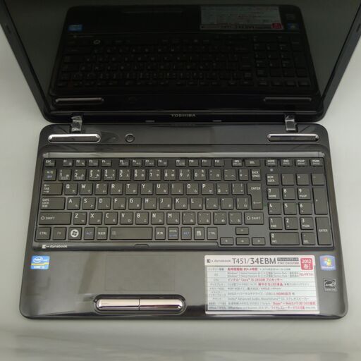 新品高速SSD 中古良品 ノートパソコン 15.6型 TOSHIBA 東芝 T451/34EBM 第2世代 Core i5 4GB D