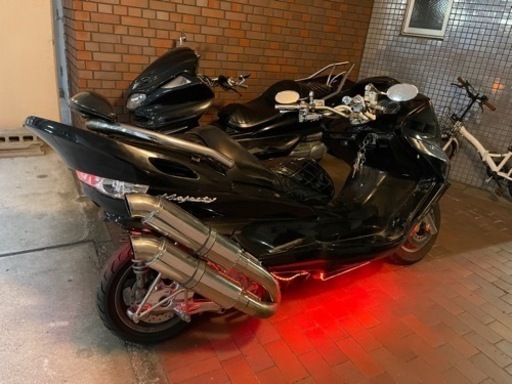 YAMAHAマジェスティーc】 オールブラックデュアルマフラーフルカスタム