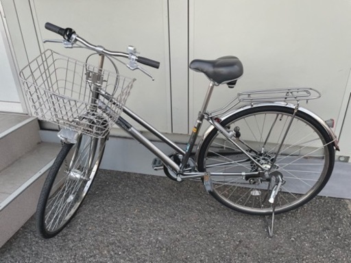 GM784【定価￥36.000 】中古美品 自転車 ママチャリ 6段変速ギヤ オートライト シルバー フォーメーション シティ6段 丸石サイクル マルイシ リサイクルショップ　ケイラック朝霞田島店　ケイラック　埼玉県　朝霞市　田島　和光市　志木市　新座市　富士見市　ふじみ野市　三芳町　戸田市　蕨市　さいたま市(岩槻以外)　川越市　所沢市　上尾市　東京都　板橋区　練馬区　清瀬市