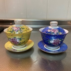 【差し上げます】中国製 陶器 ティーカップ2客