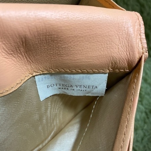 極美品 ボッテガべネタ イントレチャート長財布 サーモンピンク