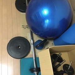 ダンベル、バーベル、　ベンチプレス台