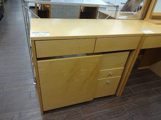 札幌 引き取り 無印良品 デスク/平机 チェア 引き出し付き コンパクト 木目