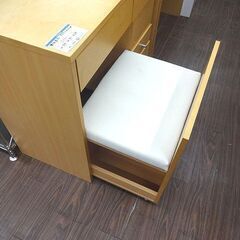 札幌 引き取り 無印良品 デスク/平机 チェア 引き出し付き コンパクト 木目 の画像