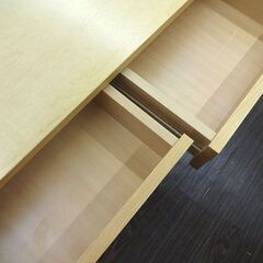 札幌 引き取り 無印良品 デスク/平机 チェア 引き出し付き コンパクト 木目 の画像