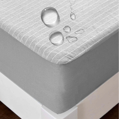 新品未開封ボックスシーツ防水タイプタオル生地 綿100% (グレ...