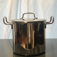 美品【ジオプロダクト】深型両手鍋 21cm IH対応 ステンレス7層鍋